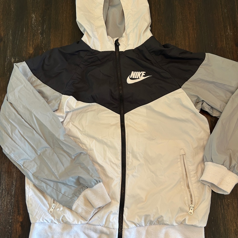 Nike Black and White Hooded Jacket